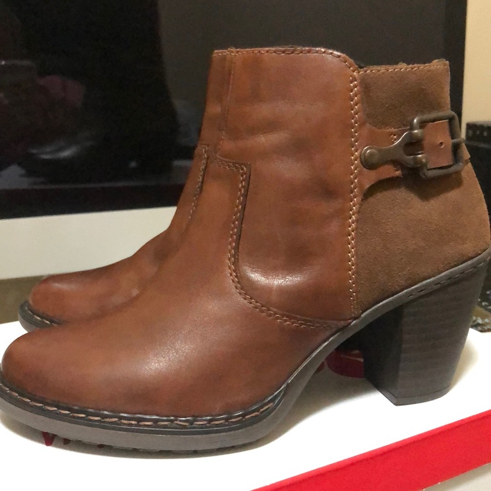Rieker brown leather/suede booties new